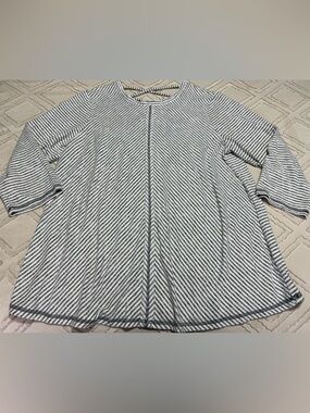 Cato Black and White Striped Swing Blouse